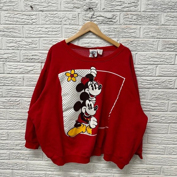 Vintage 90s Rate Mickey and Co Mickey and Minnie Sweatshirt 3XL XXXL - Picture 2 of 4